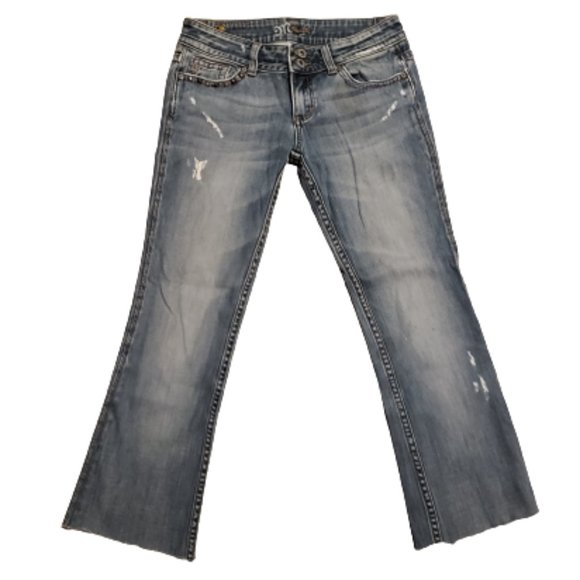 Miss Me Blue Jeans Flare Studs Distressed Denim JP4503 | Women's 28 Pre-owned - Picture 1 of 14